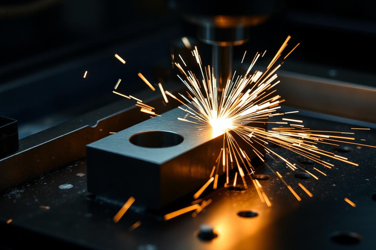 Submerged wire EDM cutting a hardened steel form insert